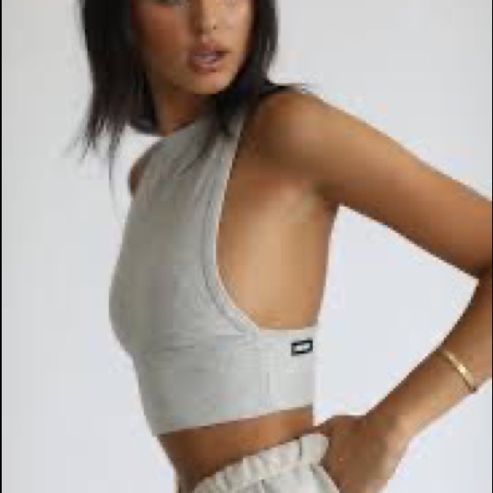 Joah brown xs longline tank gray